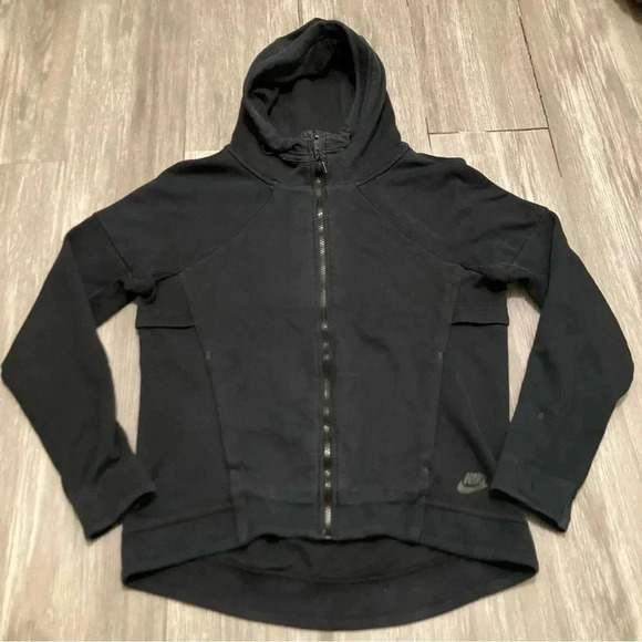 Nike Tech Fleece FZ Hoodie Black Women’s S Scuba Hood 806329-010 Pre-owned - Picture 1 of 11